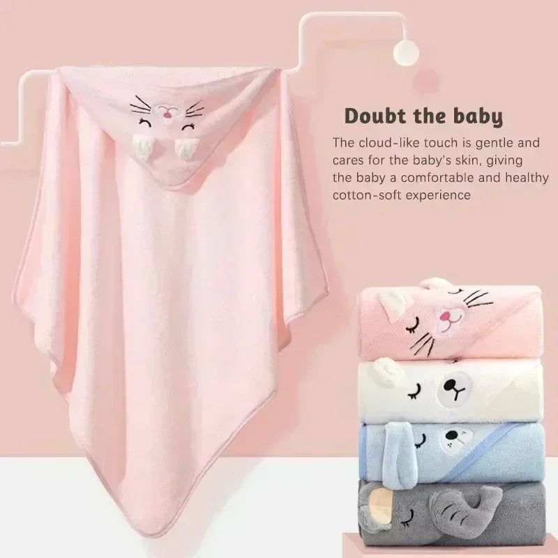 Animal Baby Bath Towel Coral Fleece Bath Towels 0-12 Months