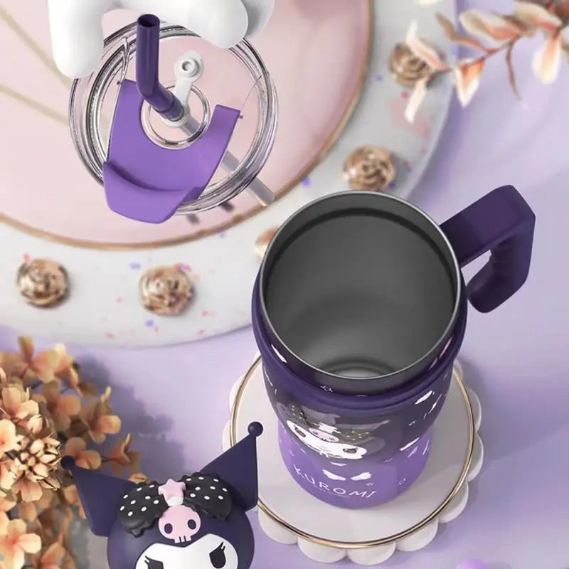 1200ML Sanrio Thermos WaterBottle Cute Large Capacity Straw Cup Steel