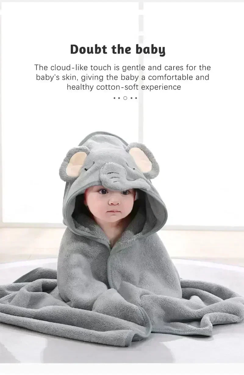 Animal Baby Bath Towel Coral Fleece Bath Towels 0-12 Months