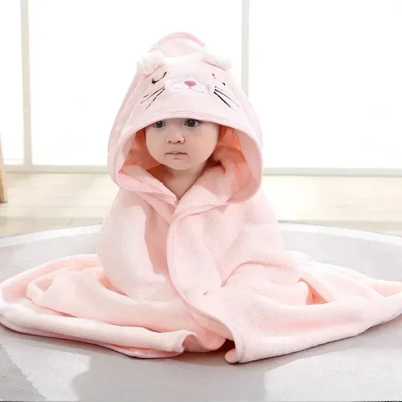 Animal Baby Bath Towel Coral Fleece Bath Towels 0-12 Months