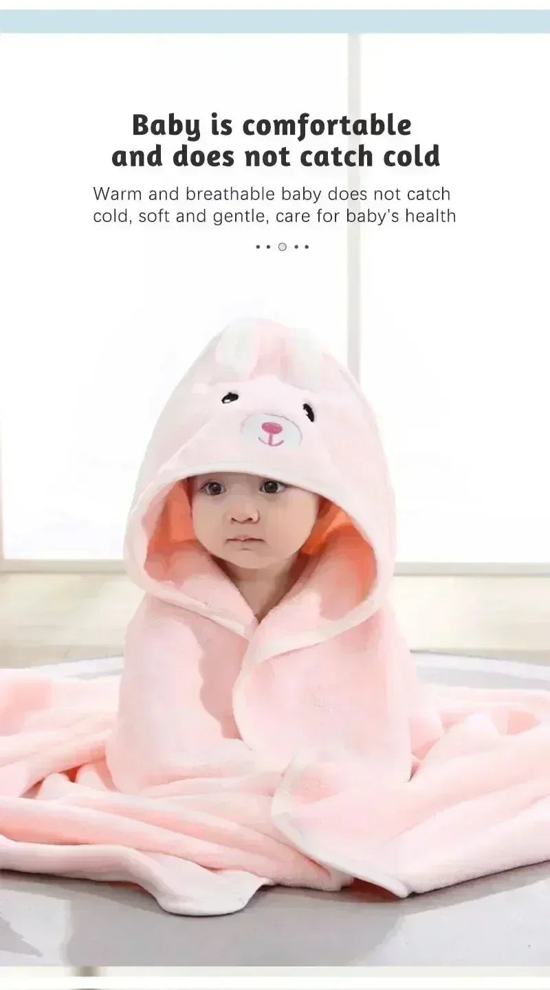 Animal Baby Bath Towel Coral Fleece Bath Towels 0-12 Months