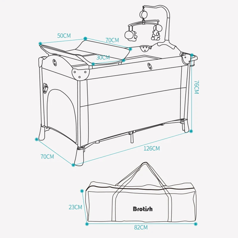 IMBABY Newborn Baby Bed Multifunctional Baby Cribs Foldable Baby Cot With Diaper Table Crib Cradle Double Decker Cribs