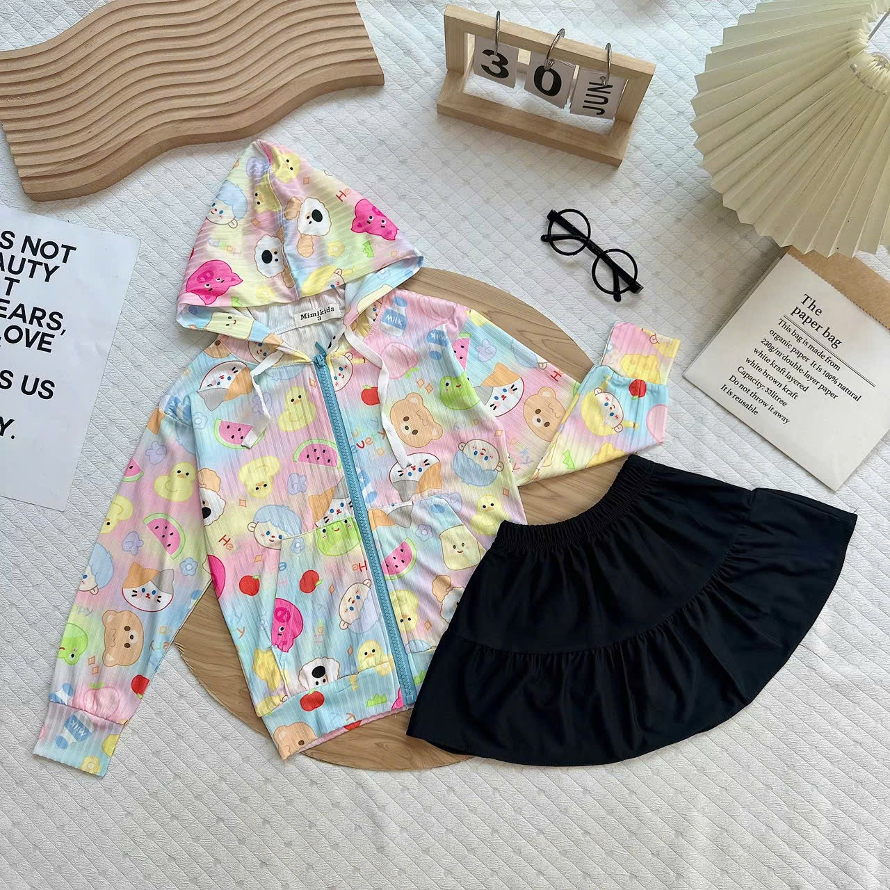 Girls Soft Drifit Jacket Skort Set