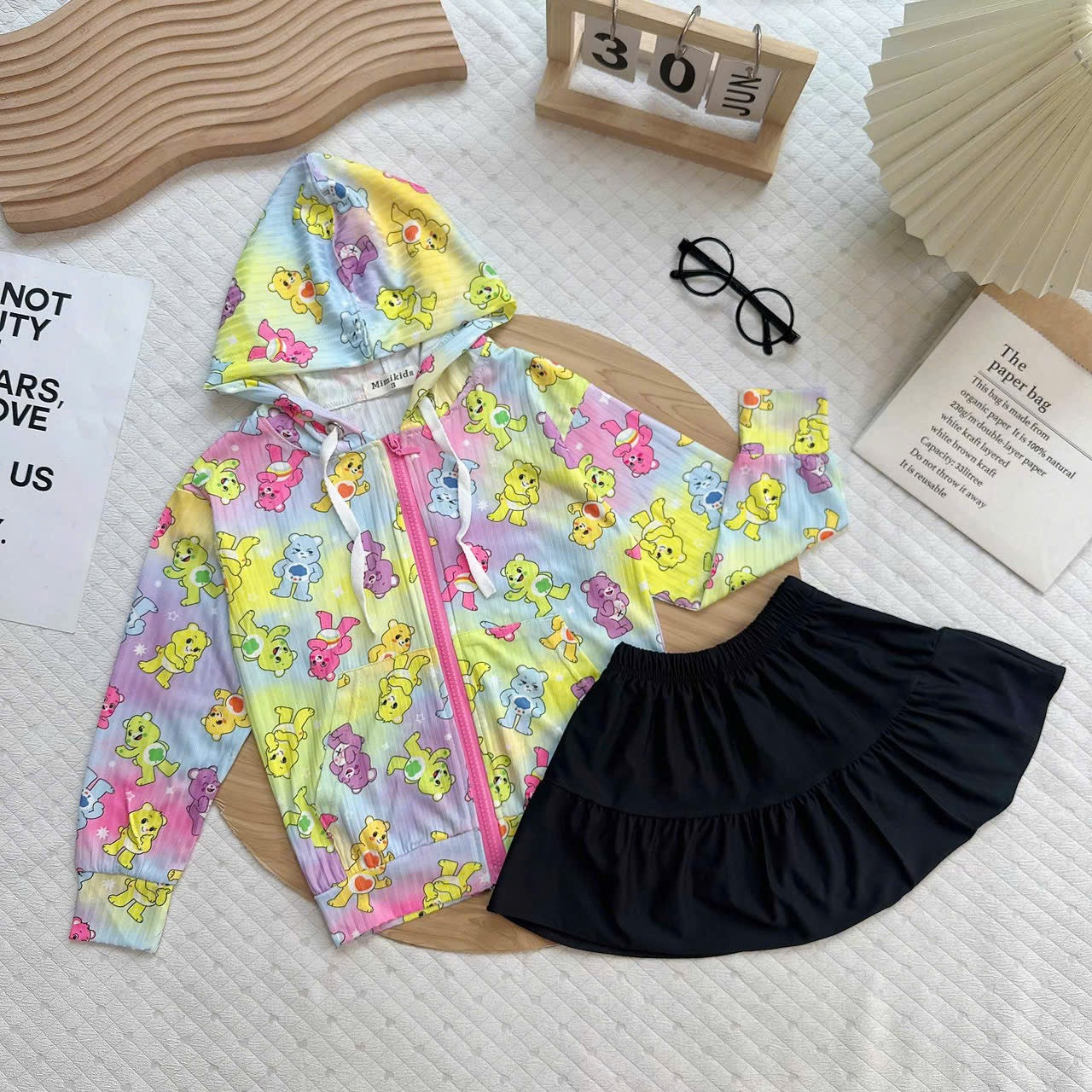 Girls Soft Drifit Jacket Skort Set