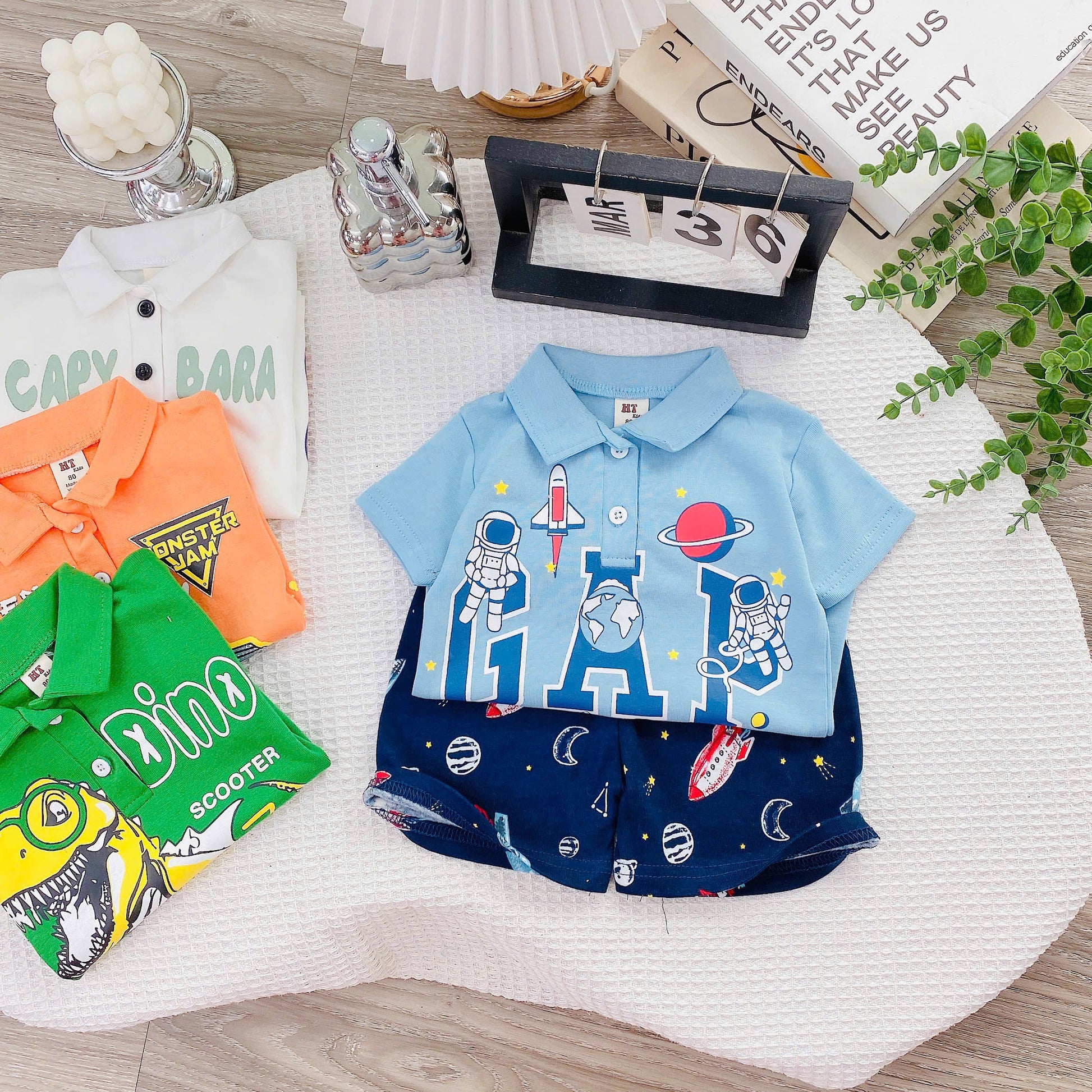 Boys Printed Set with Collar