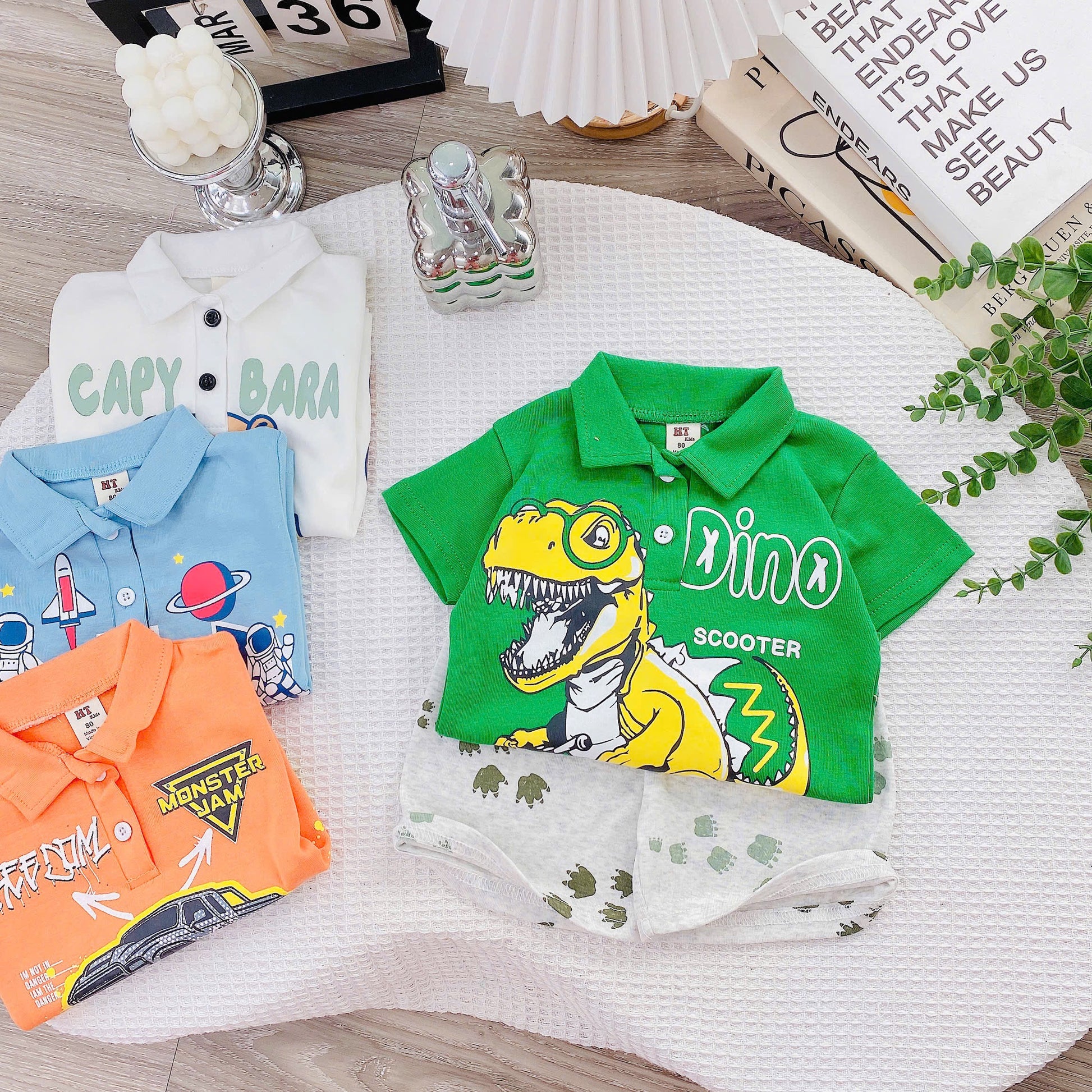 Boys Printed Set with Collar