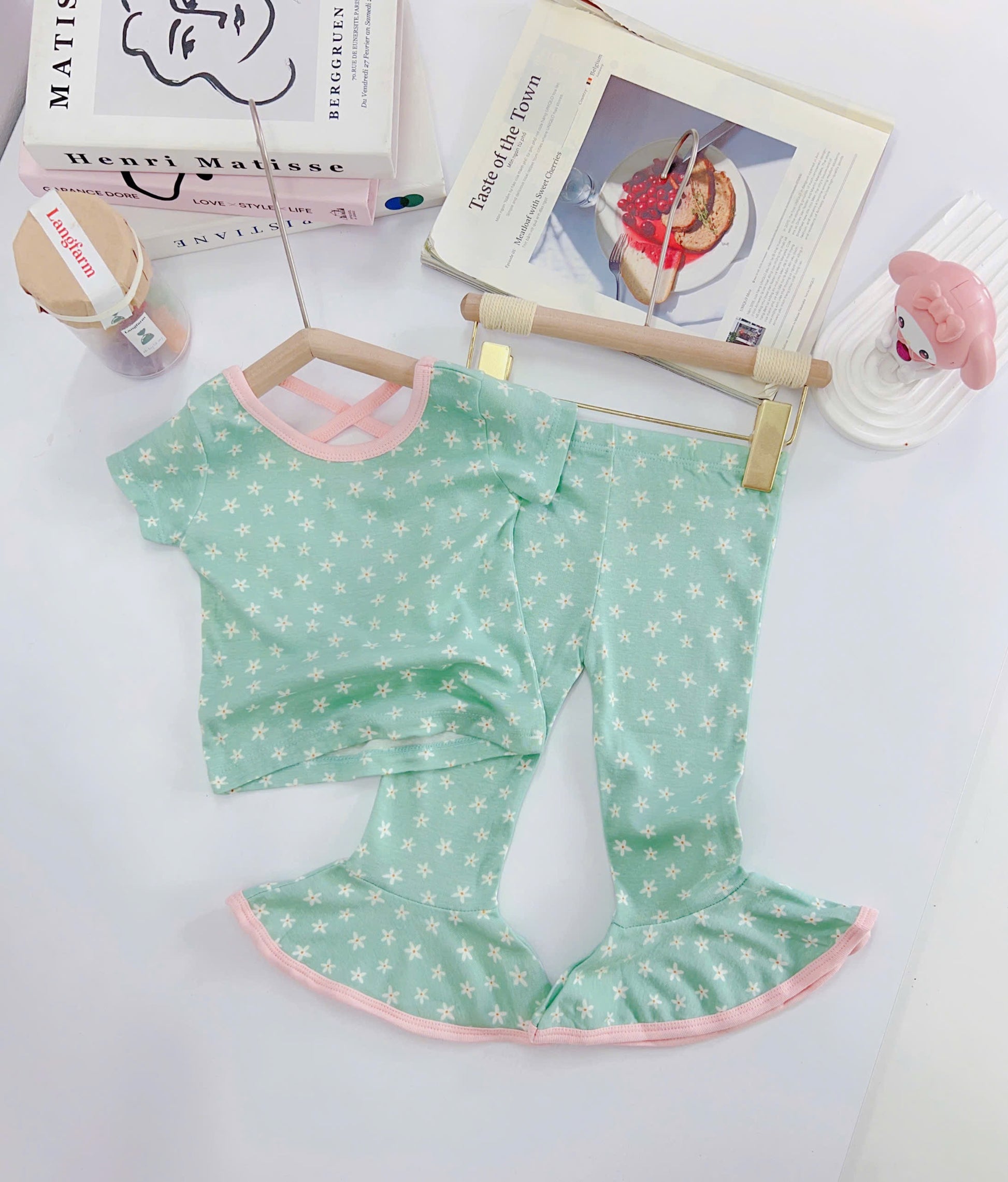 Short Sleeves Pyjamas Bell Bottom