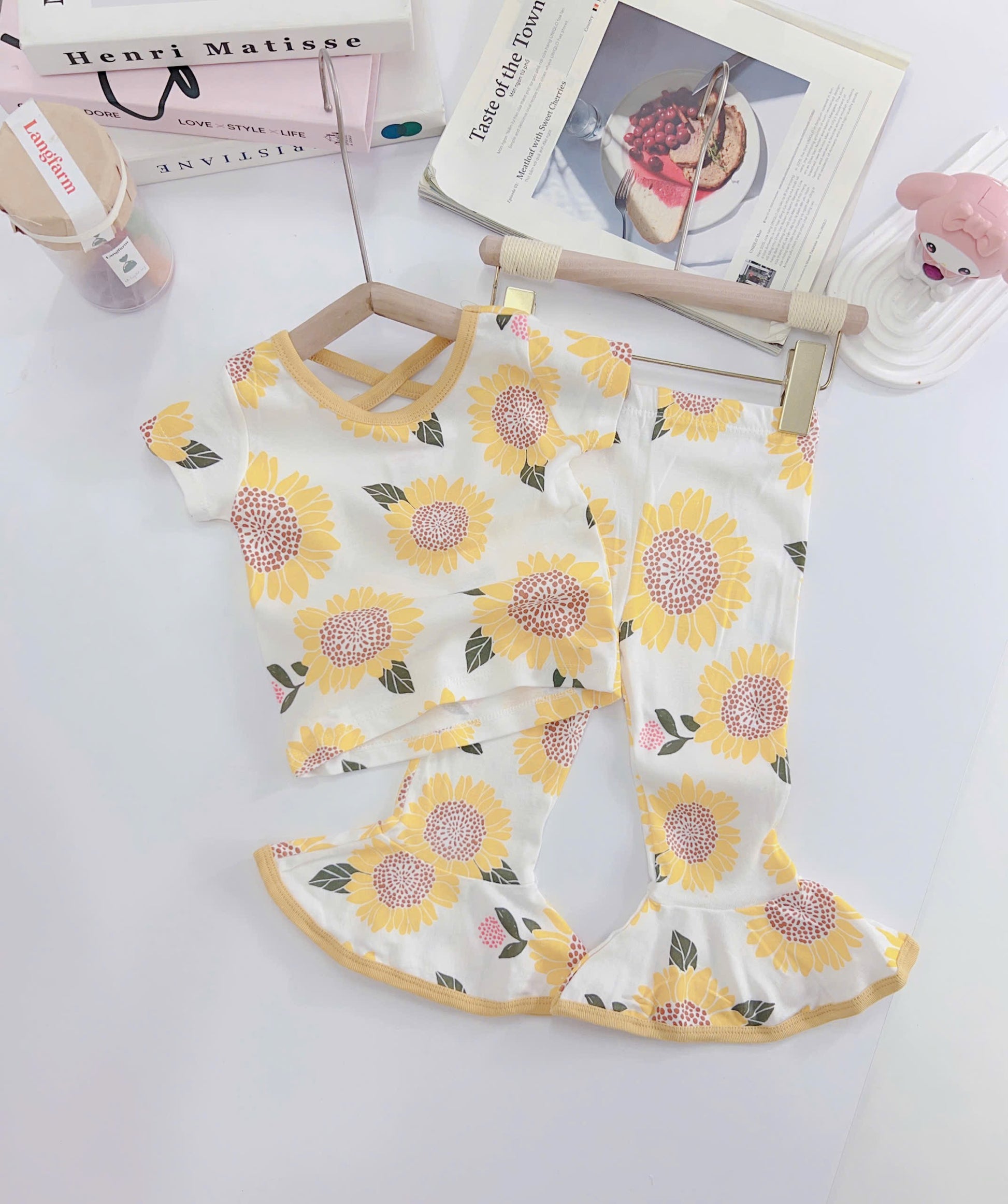 Short Sleeves Pyjamas Bell Bottom