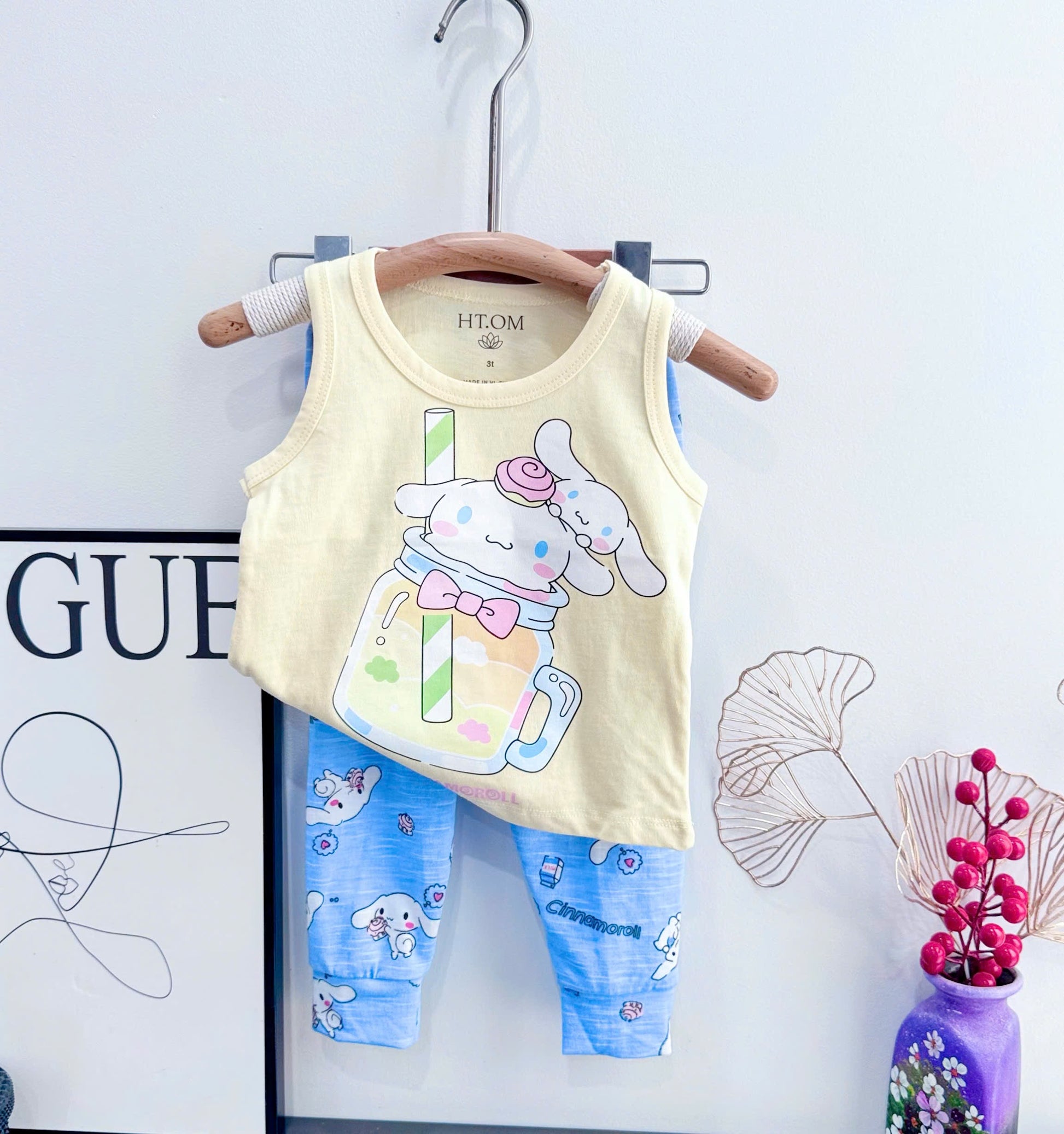 Sleeveless Printed Long Pants Set