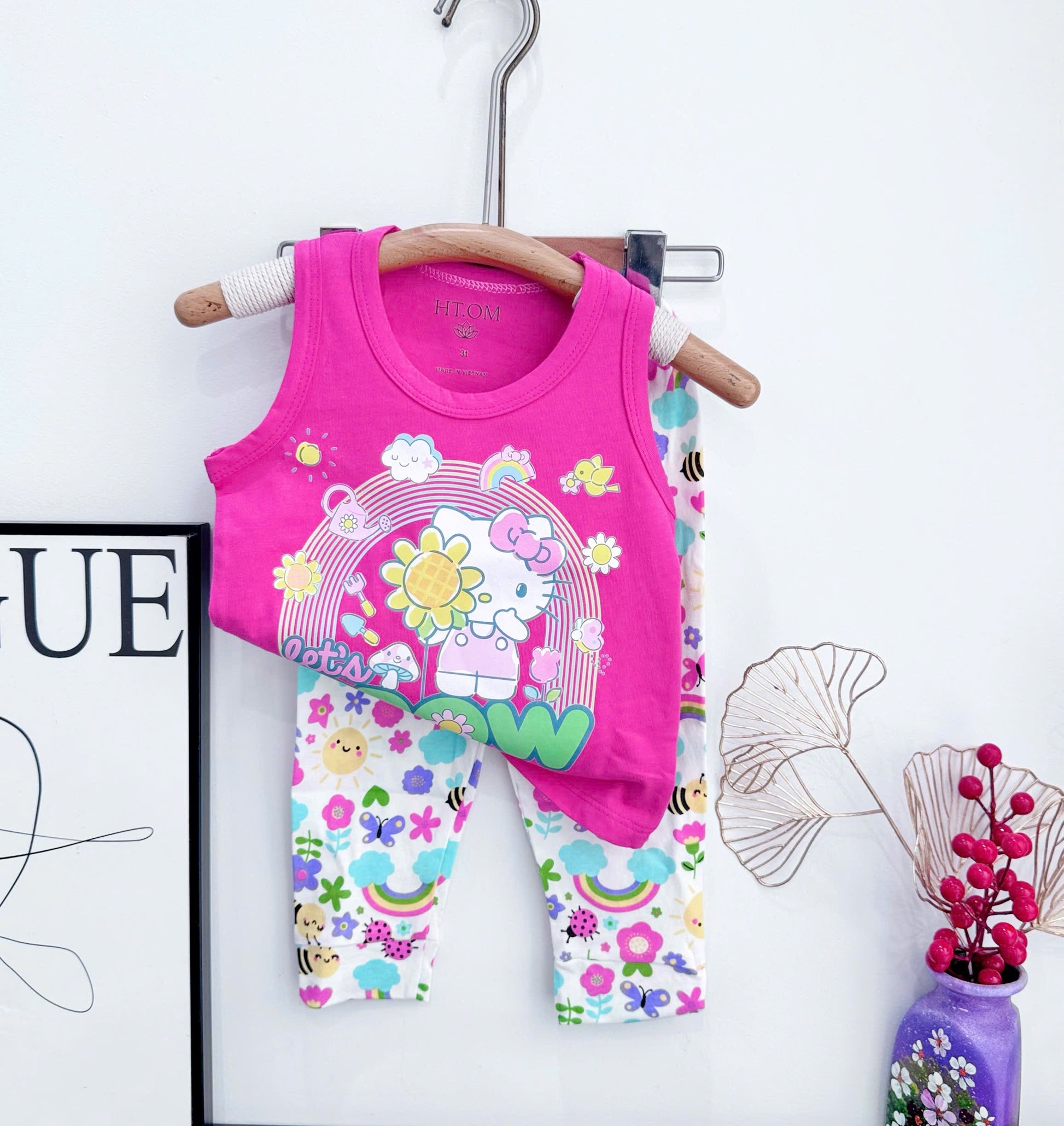 Sleeveless Printed Long Pants Set
