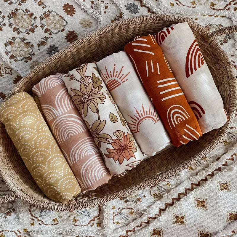 Muslin Swaddle Blanket Baby Bamboo Cotton 60X60 / 120X120