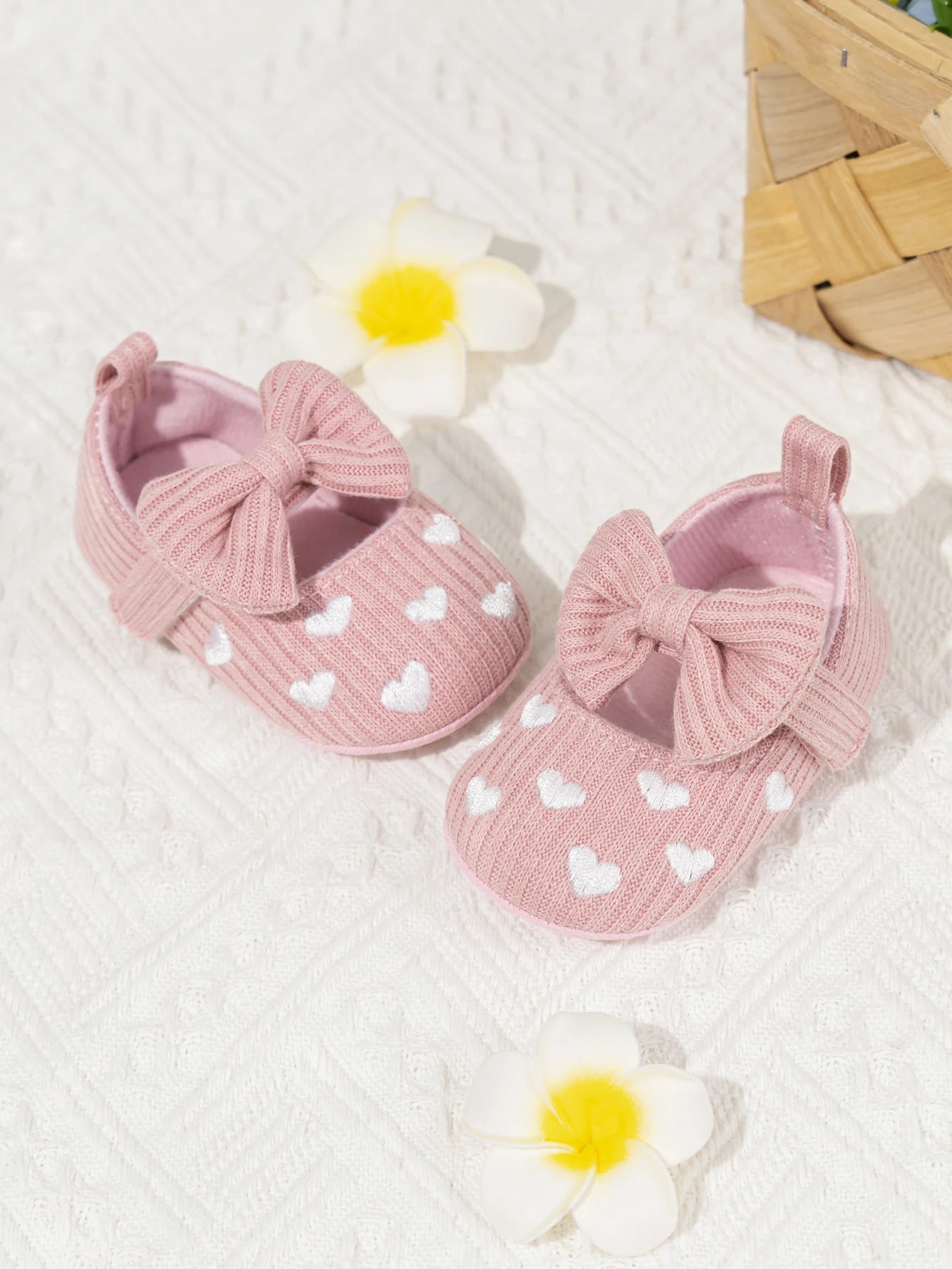 Meckior Spring Sole Baby Girl Shoes Newborn Bow Love First Walkers Anti-slip Baby Casual Shoes Moccasins