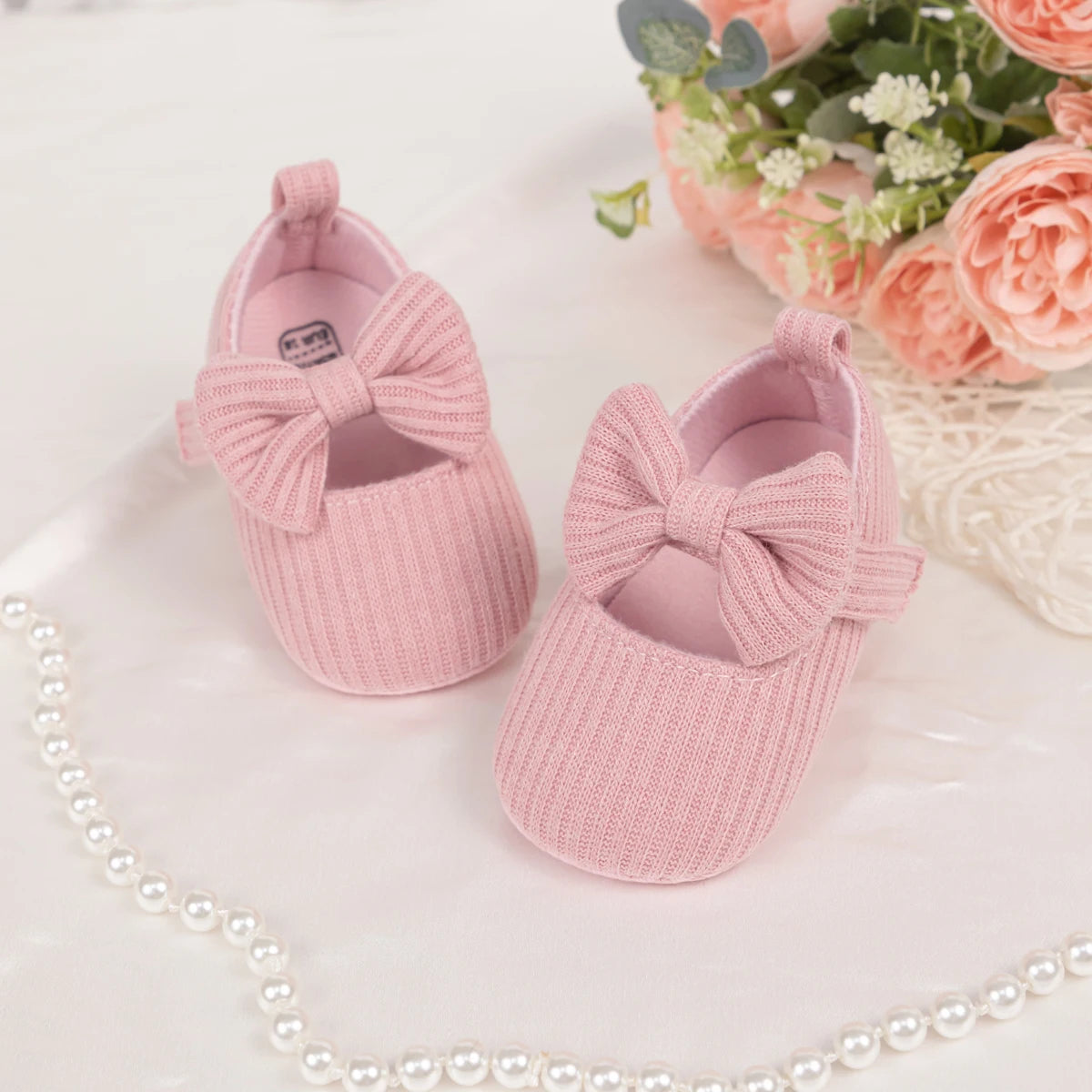 Meckior Spring Sole Baby Girl Shoes Newborn Bow Love First Walkers Anti-slip Baby Casual Shoes Moccasins