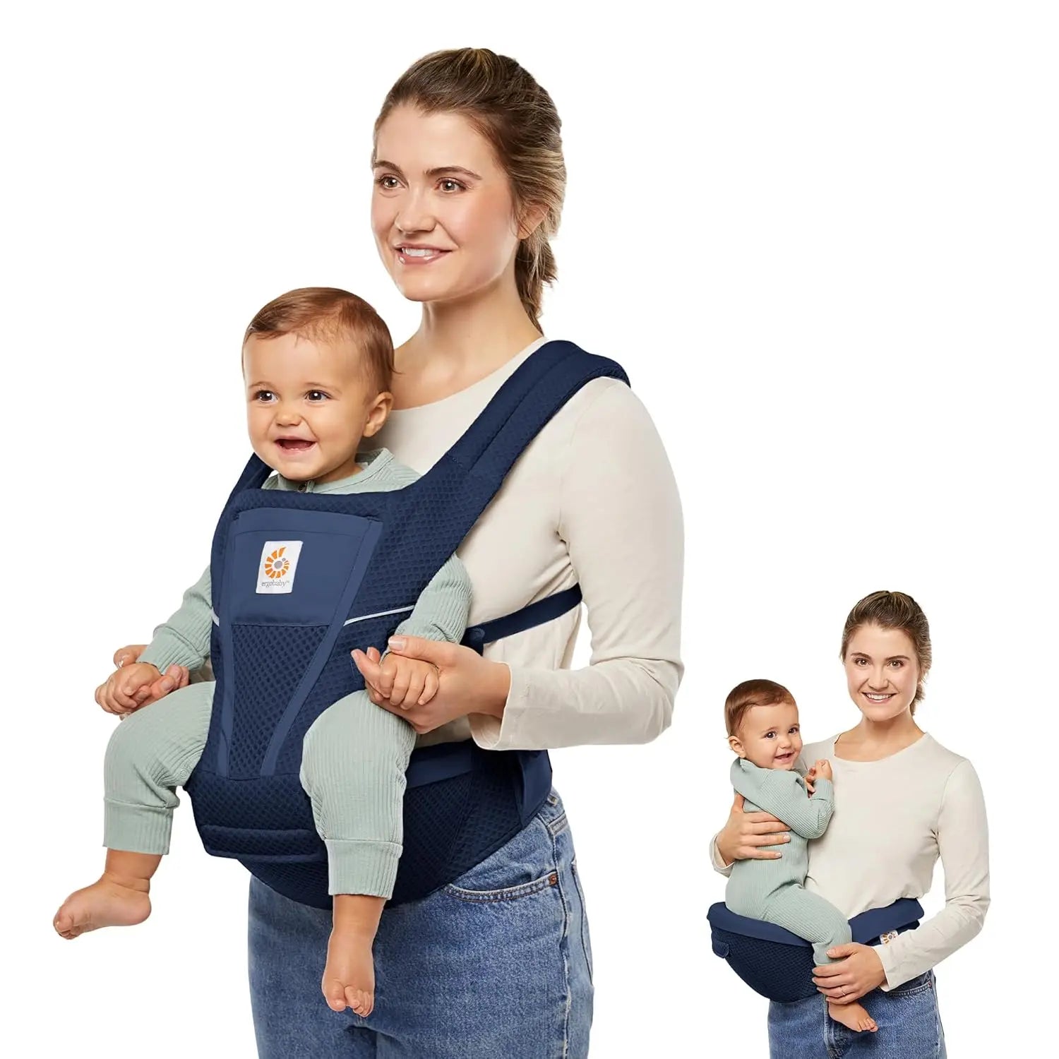 Ergobaby Breathable Baby Carrier with Enhanced Lumbar Support and Lightweight Comfort