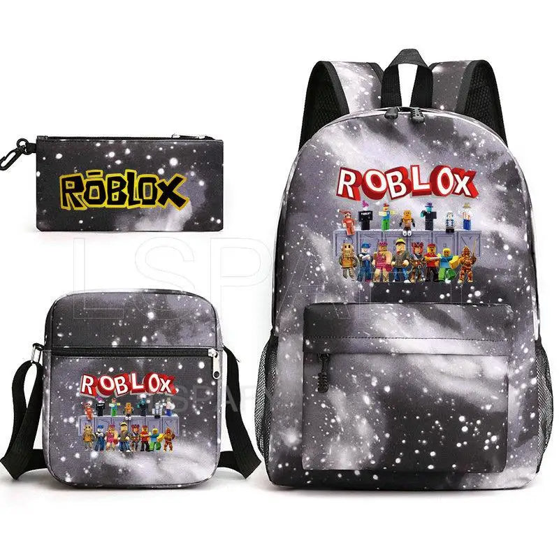 New Roblox Backpack Large Capacity School Bag 3Pcs Set
