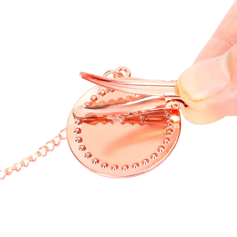Luxury Rhinestones Baby Pacifier Chain Clips with Lid