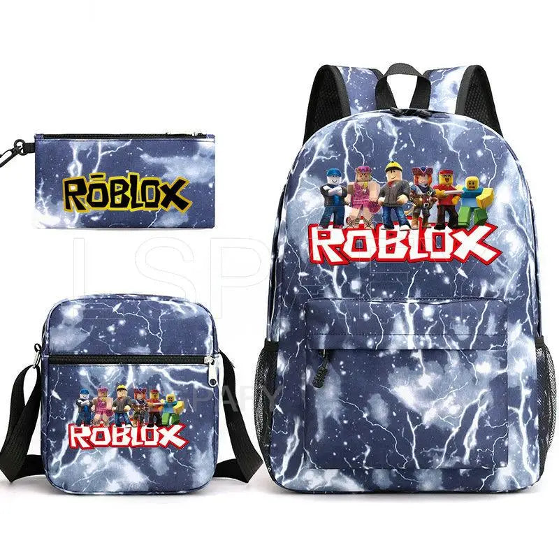 New Roblox Backpack Large Capacity School Bag 3Pcs Set