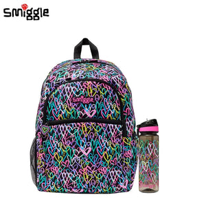 Smiggle Black Colored Graffiti Love Student Backpack