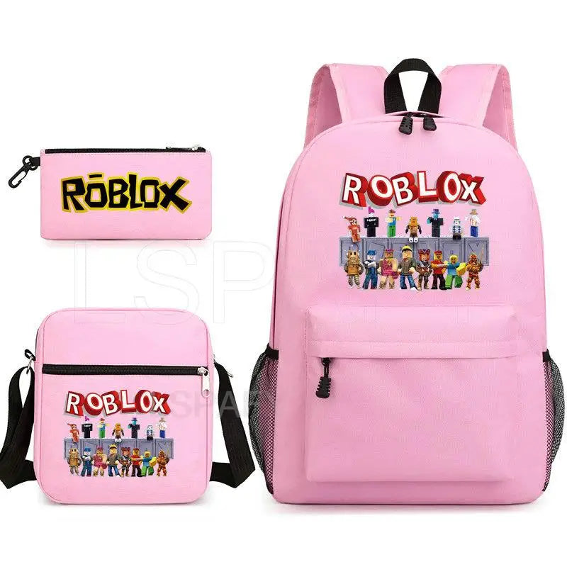 New Roblox Backpack Large Capacity School Bag 3Pcs Set