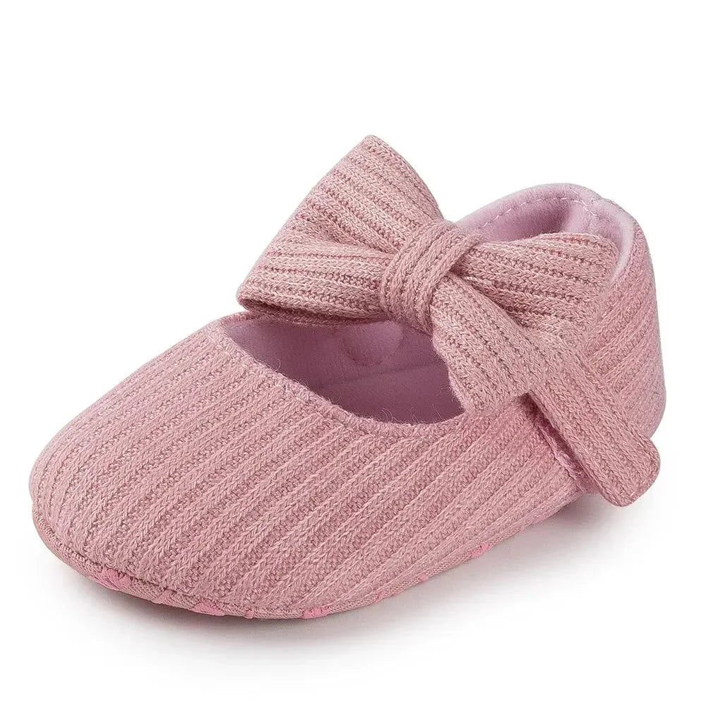 Meckior Spring Sole Baby Girl Shoes Newborn Bow Love First Walkers Anti-slip Baby Casual Shoes Moccasins