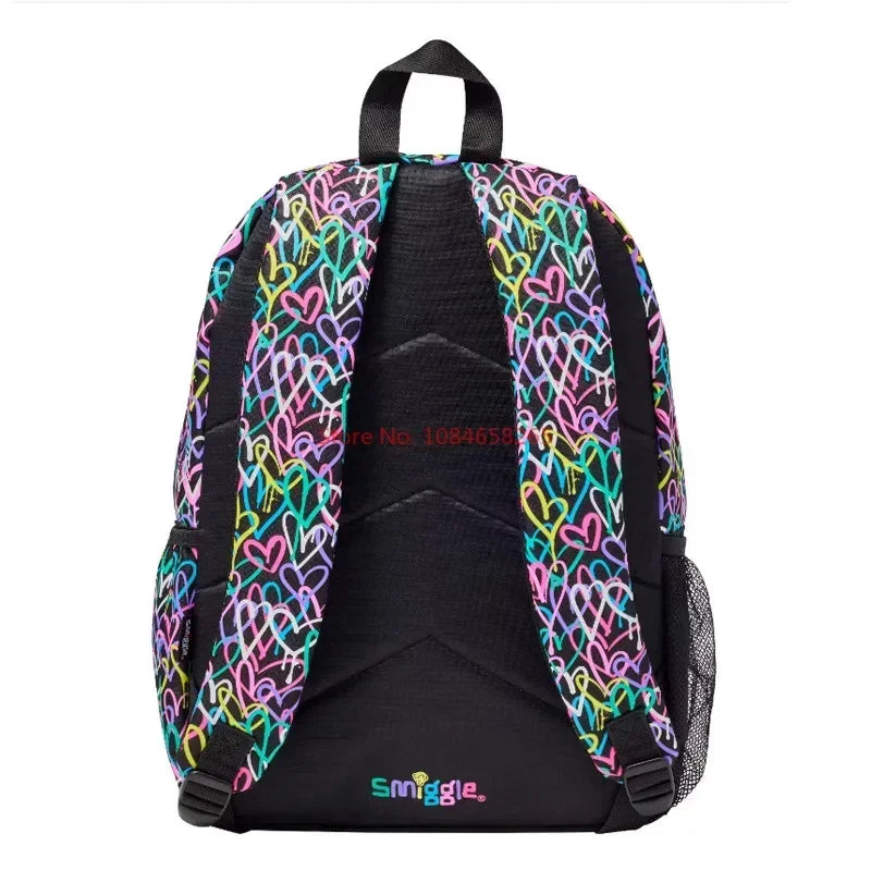 Smiggle Black Colored Graffiti Love Student Backpack