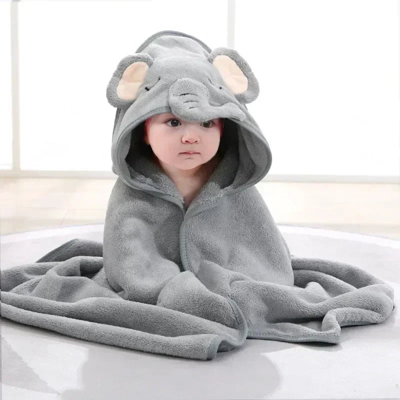 Animal Baby Bath Towel Coral Fleece Bath Towels 0-12 Months