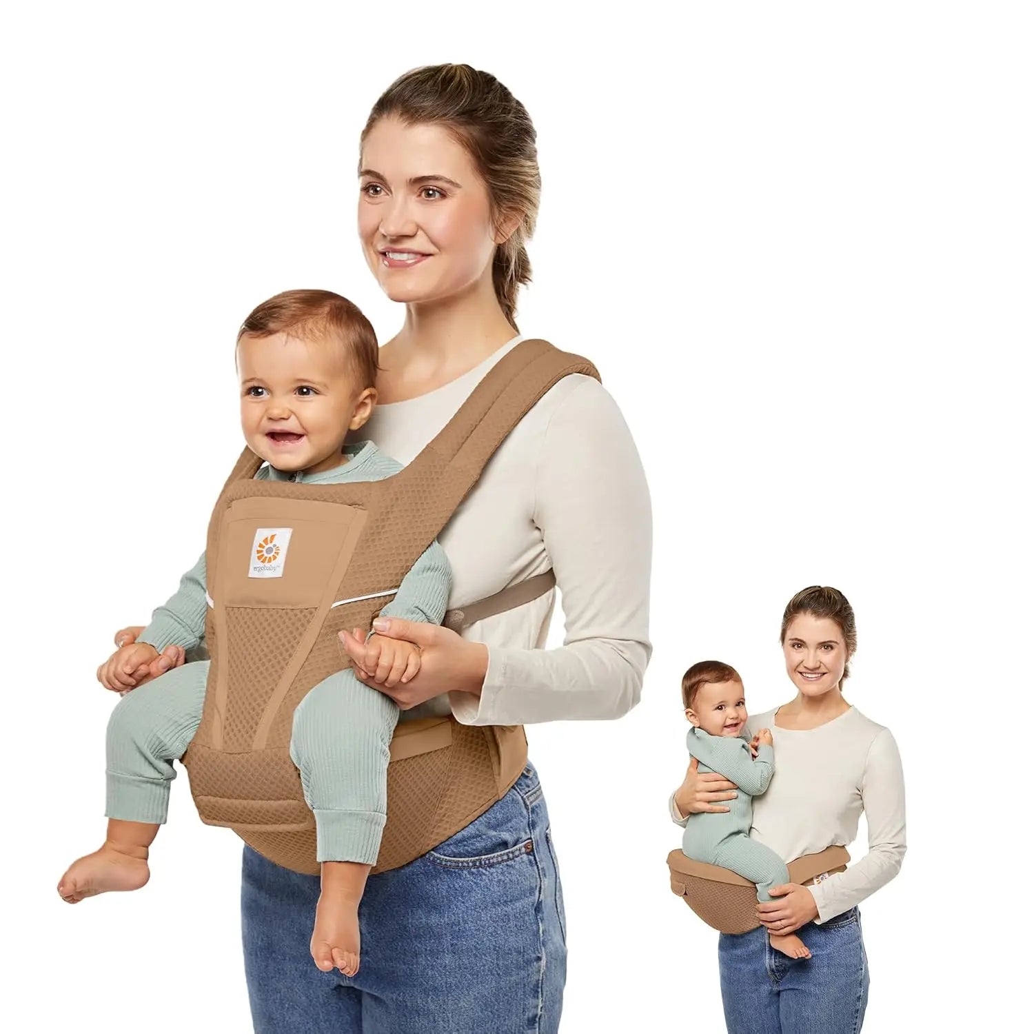 Ergobaby Breathable Baby Carrier with Enhanced Lumbar Support and Lightweight Comfort