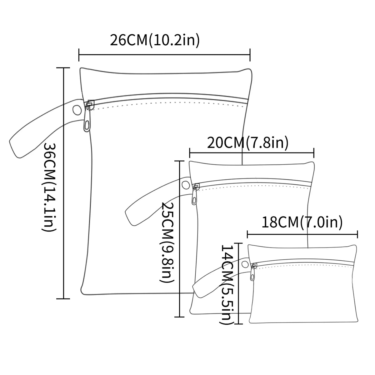 3pcs Different Size Waterproof Wet Bag