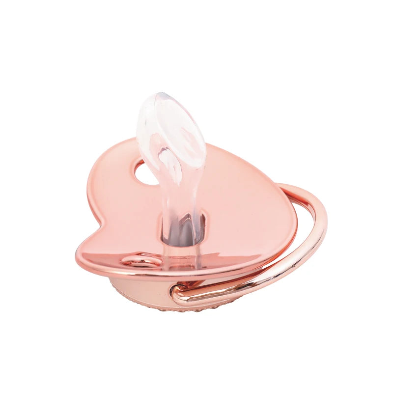 Luxury Rhinestones Baby Pacifier Chain Clips with Lid