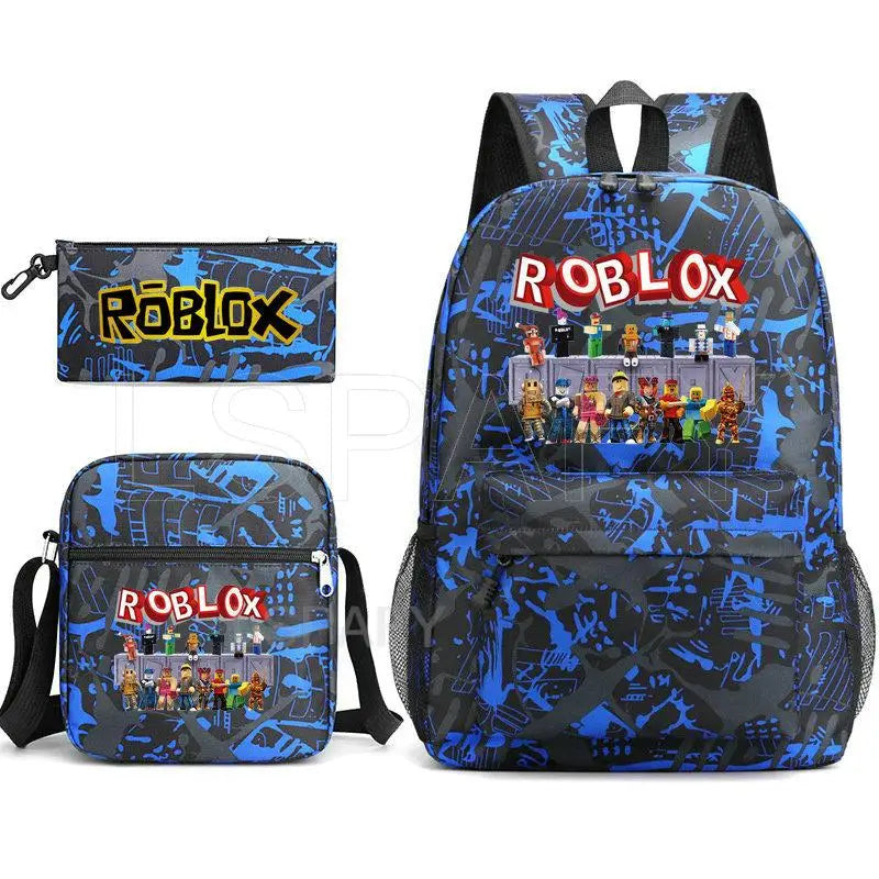 New Roblox Backpack Large Capacity School Bag 3Pcs Set