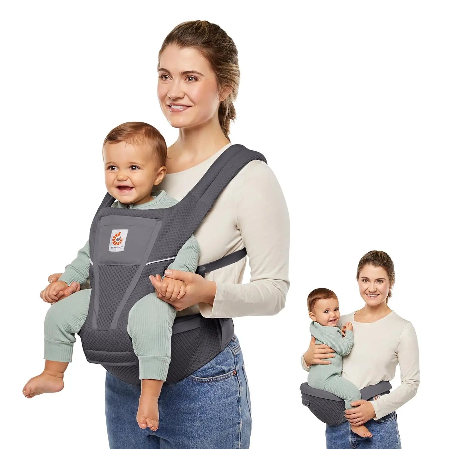 Ergobaby Breathable Baby Carrier with Enhanced Lumbar Support and Lightweight Comfort