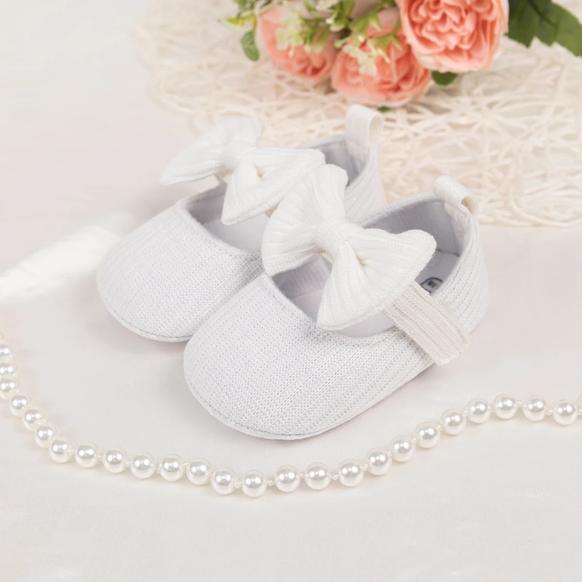 Meckior Spring Sole Baby Girl Shoes Newborn Bow Love First Walkers Anti-slip Baby Casual Shoes Moccasins