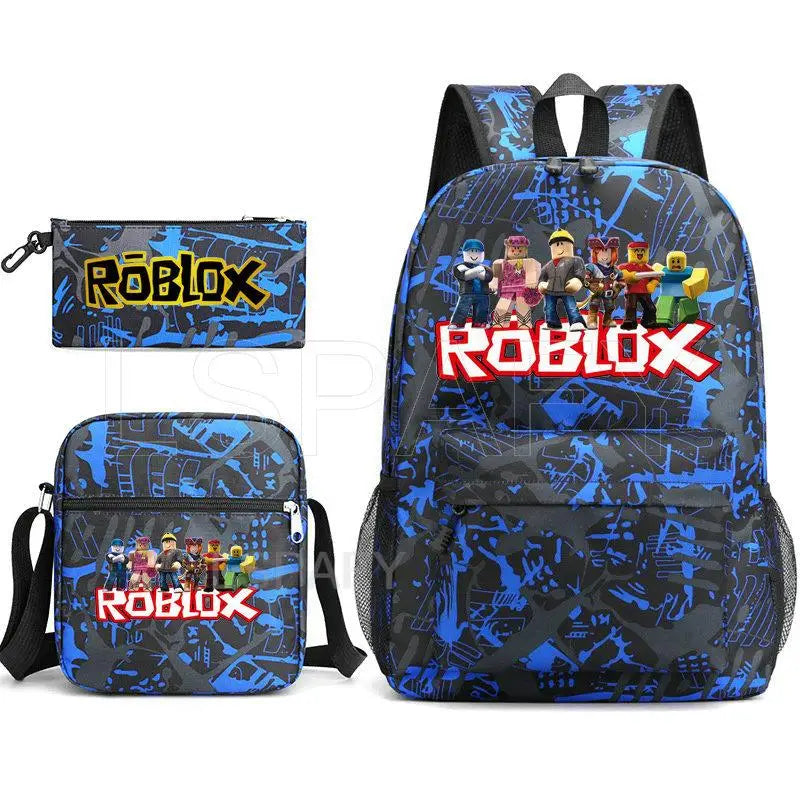 New Roblox Backpack Large Capacity School Bag 3Pcs Set