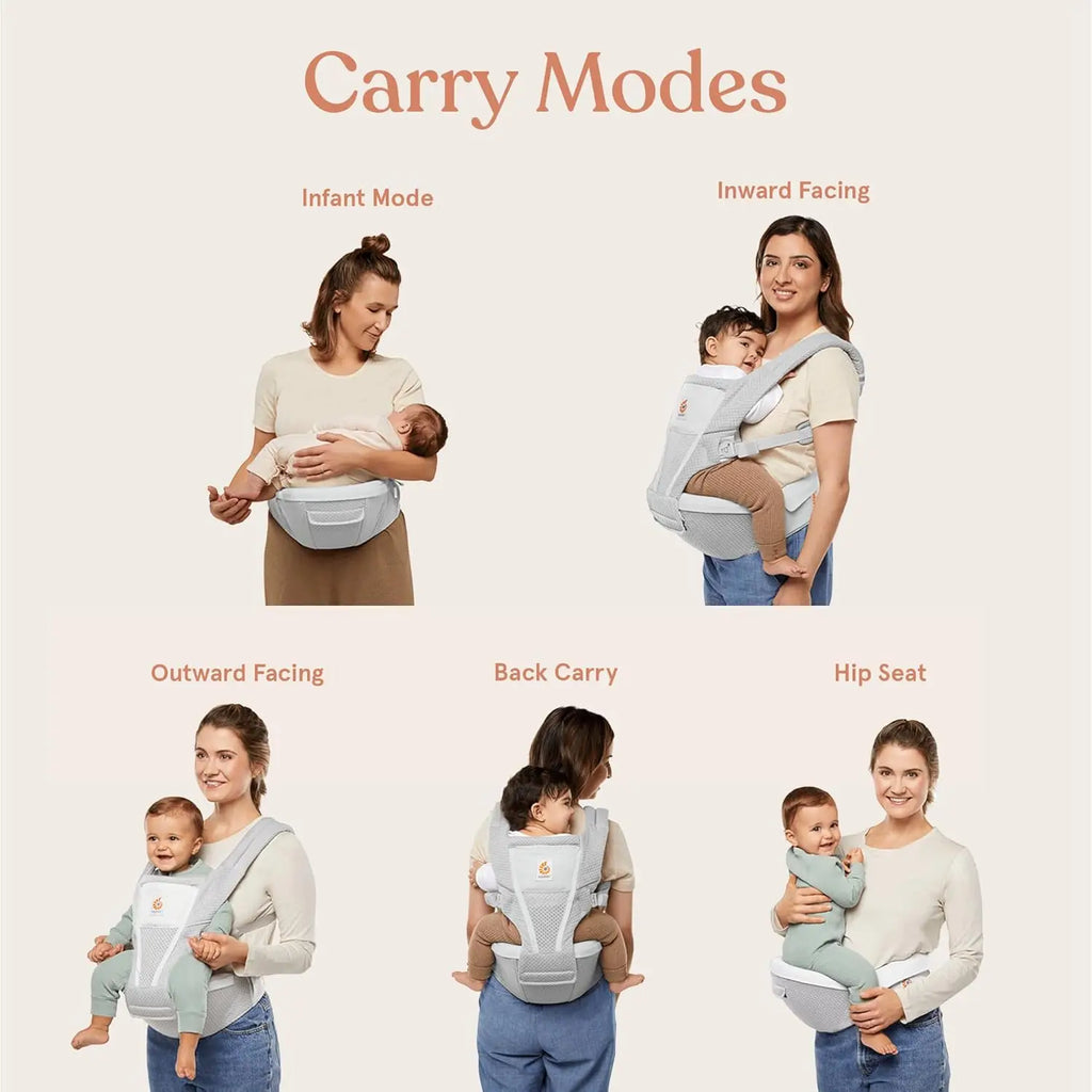 Ergobaby Breathable Baby Carrier with Enhanced Lumbar Support and Lightweight Comfort