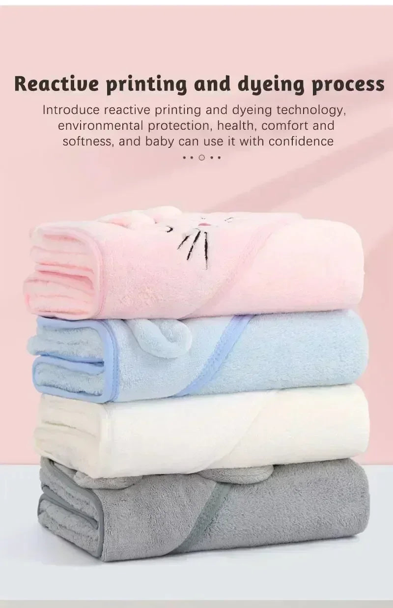 Animal Baby Bath Towel Coral Fleece Bath Towels 0-12 Months