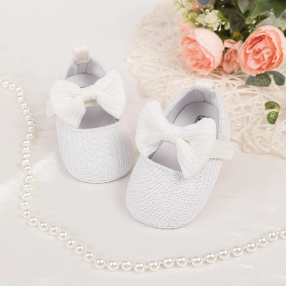 Meckior Spring Sole Baby Girl Shoes Newborn Bow Love First Walkers Anti-slip Baby Casual Shoes Moccasins