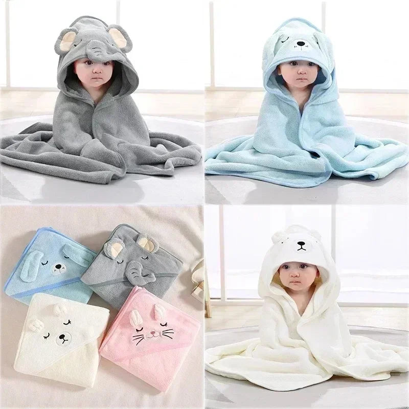 Animal Baby Bath Towel Coral Fleece Bath Towels 0-12 Months