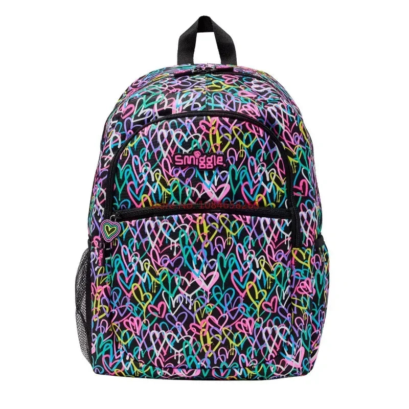 Smiggle Black Colored Graffiti Love Student Backpack