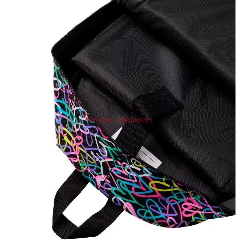 Smiggle Black Colored Graffiti Love Student Backpack