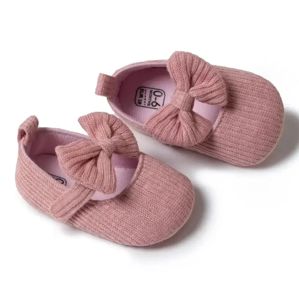 Meckior Spring Sole Baby Girl Shoes Newborn Bow Love First Walkers Anti-slip Baby Casual Shoes Moccasins