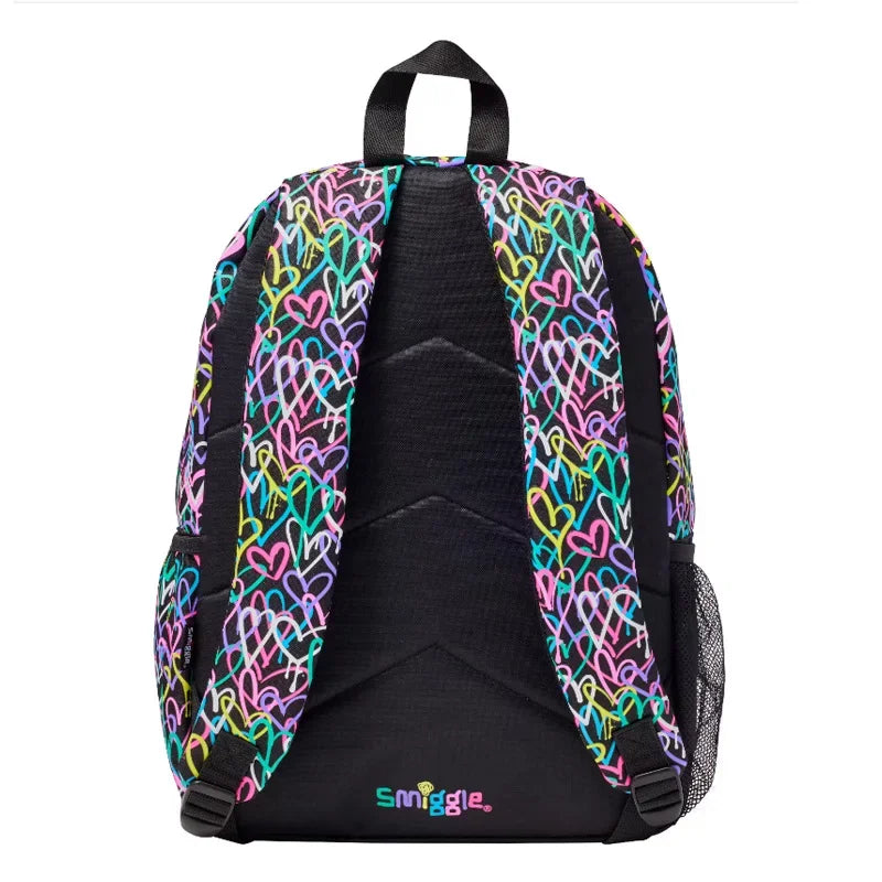 Smiggle Black Colored Graffiti Love Student Backpack