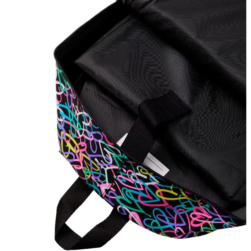 Smiggle Black Colored Graffiti Love Student Backpack